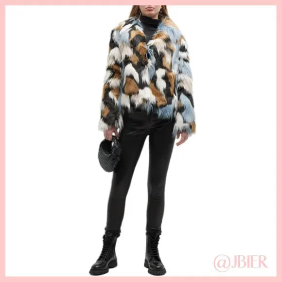 Adrienne Landau Faux Fur Collared Jacket - Picture 3 of 5